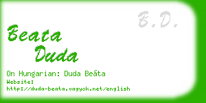 beata duda business card